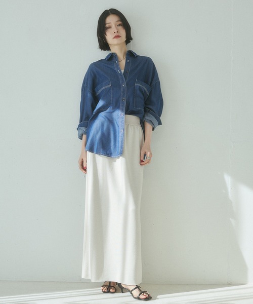 hunch（ハンチ） ブラウス シャツ 「接触冷感」テンセルデニム 製品