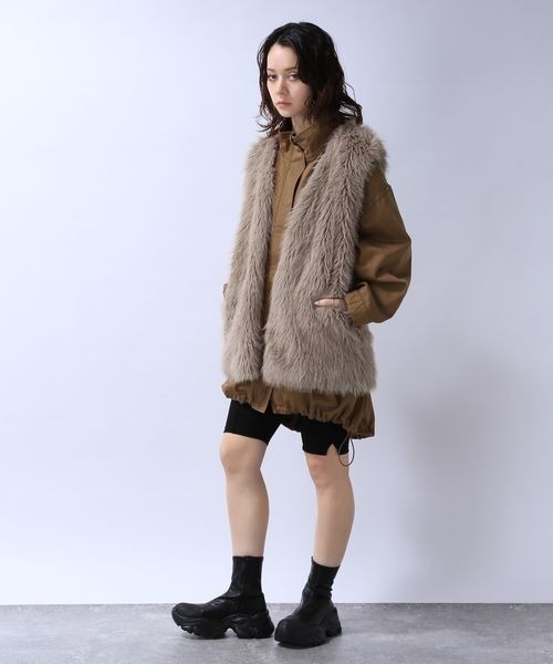 JEANASIS（ジーナシス） ミリタリージャケット FREE ダークカーキ