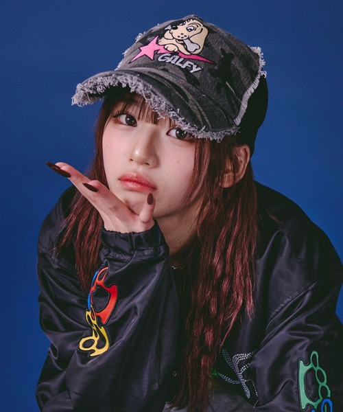★ぷっくりキャップチャーム★ GALFY（ガルフィー） キャップ 帽子 星のわんちゃんボロボロCAP