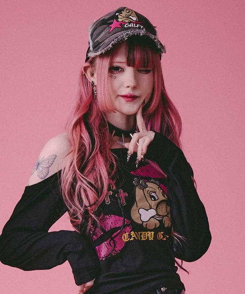 GALFY（ガルフィー） キャップ 帽子 星のわんちゃんボロボロCAP