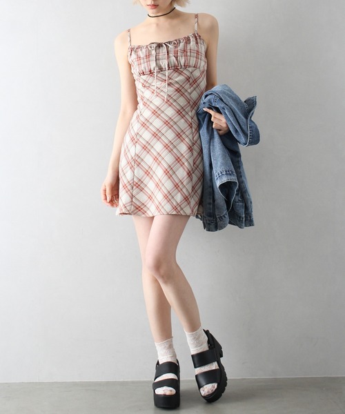 「SpRay」 キャミソールワンピース FREE サックスブルー レディース_画像3