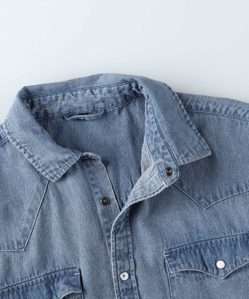 BACK NUMBER 長袖シャツ L ライトインディゴブルー メンズ : ZOZOTOWN