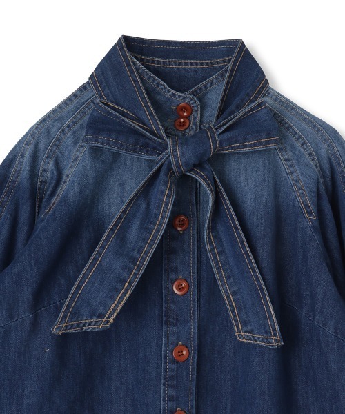 「VICKY」 「enim」長袖シャツ M ライトブルー レディース_画像4