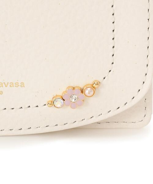 【新品未使用】サマンサタバサプチチョイス　フラワーパール　二つ折り財布 Samantha Thavasa Petit Choice（サマンサタバサプチチョイス） パス