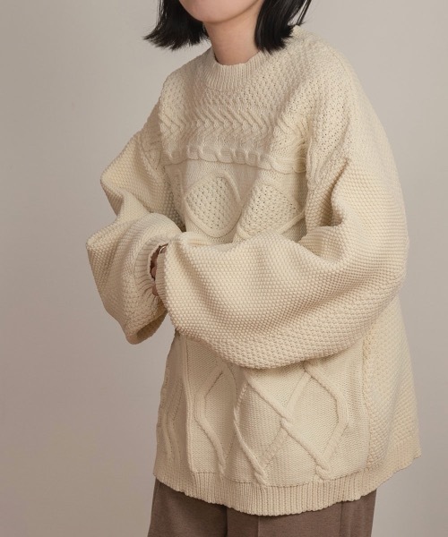 「lawgy」 長袖ニット FREE ベージュ レディース_画像3