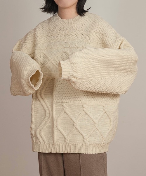 「lawgy」 長袖ニット FREE ベージュ レディース_画像4