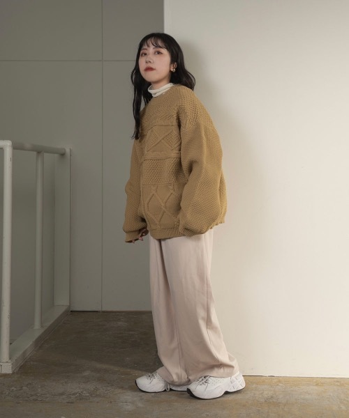 「lawgy」 長袖ニット FREE ベージュ レディース_画像6