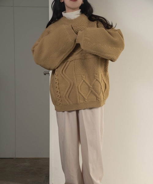「lawgy」 長袖ニット FREE ベージュ レディース_画像7