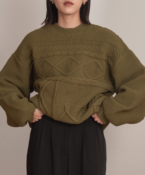 「lawgy」 長袖ニット FREE ベージュ レディース_画像8