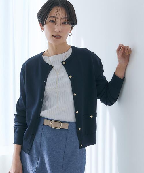 ドゥーズィエムクラスクルーネックカーディガン プルオーバー アンサンブルニット UNTITLED（アンタイトル） カーディガン 「アンサンブル可/洗える
