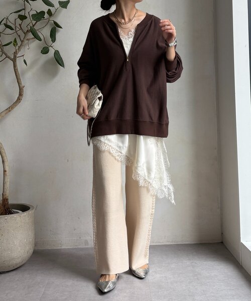 「DouDou」 イージーパンツ FREE ベージュ レディース_画像5