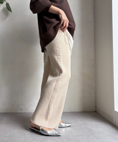 「DouDou」 イージーパンツ FREE ベージュ レディース_画像9