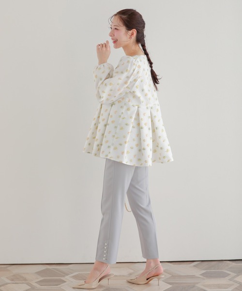 Fit more（フィットモア） パンツ 裾パールテーパードパンツ