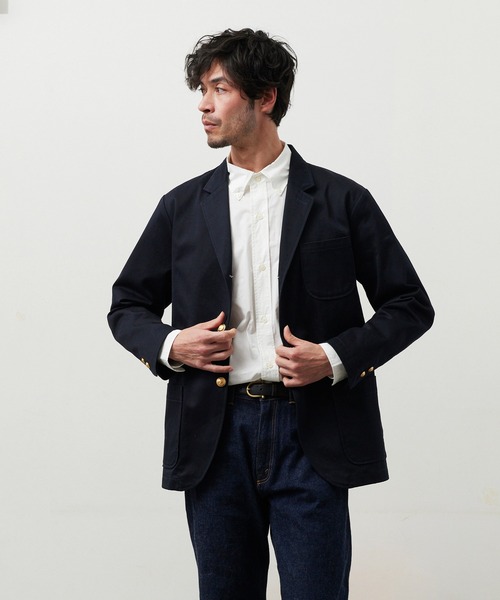 「FIDELITY」 テーラードジャケット LARGE ダークネイビー メンズ_画像3