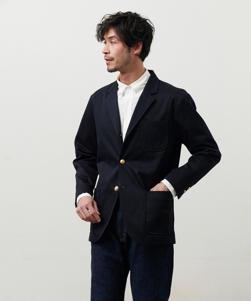 「FIDELITY」 テーラードジャケット LARGE ダークネイビー メンズ_画像4