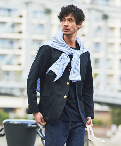 「FIDELITY」 テーラードジャケット LARGE ダークネイビー メンズ_画像6