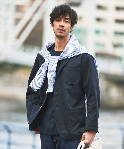 「FIDELITY」 テーラードジャケット LARGE ダークネイビー メンズ_画像7