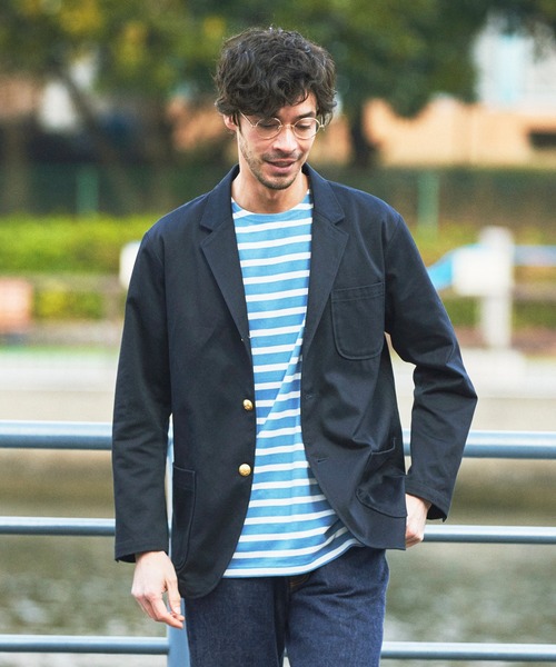 「FIDELITY」 テーラードジャケット LARGE ダークネイビー メンズ_画像9