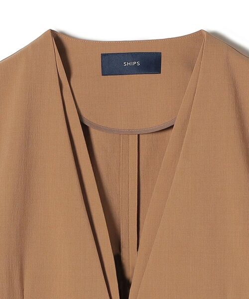 「SHIPS」 ノーカラージャケット 36 ベージュ レディース_画像7