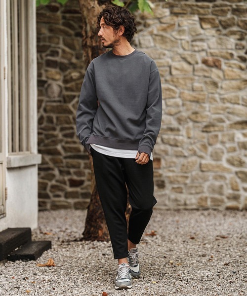 「CAMBIO」 スウェットカットソー S チャコール メンズ_画像8