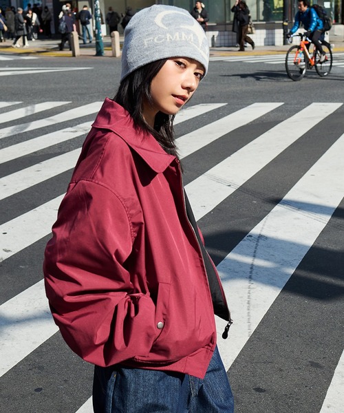 kutir ローコードショートブルゾン　ボルドー　赤　sサイズ kutir（クティール） ブルゾン アウター MA-1 2WAY REVERSIBLE NYLON
