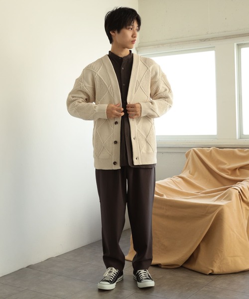 「SENSE OF PLACE by URBAN RESEARCH」 ニットカーディガン MEDIUM ベージュ メンズ_画像10