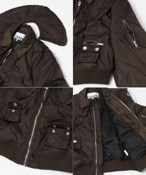 未使用級✨️24AW GANNI ダウン　コート　ジャケット　ベルト GANNI（ガニー） ダウンコート ダウンジャケット Tech Seersucker