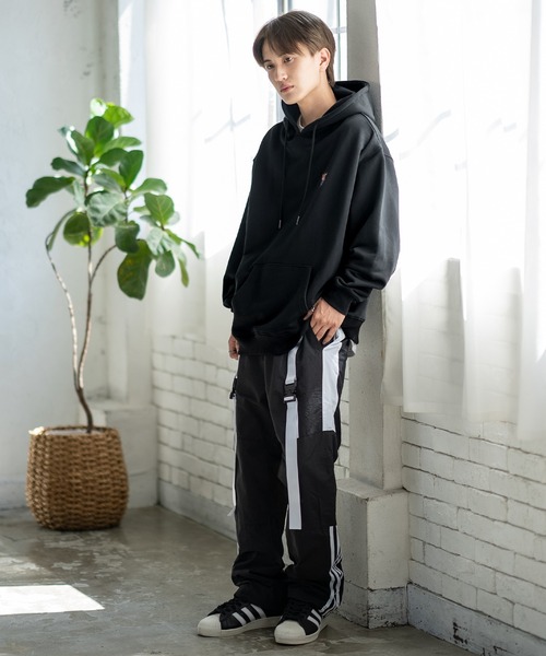 「SIDEWAY STANCE」 プルオーバーパーカー SMALL ネイビー メンズ_画像4