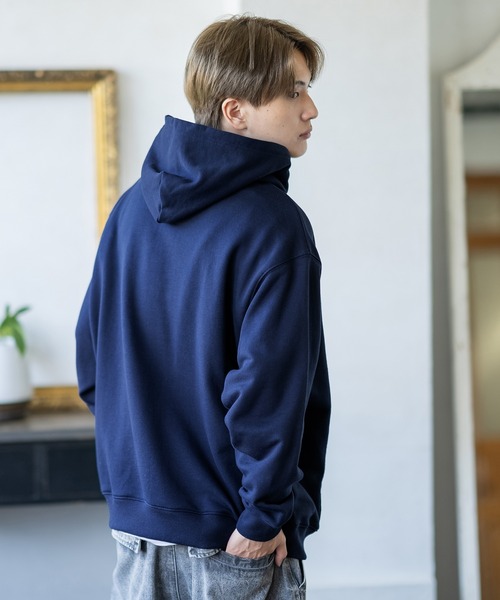 「SIDEWAY STANCE」 プルオーバーパーカー SMALL ネイビー メンズ_画像6