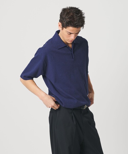 BEAUTY＆YOUTH UNITED ARROWS ポロシャツ KNITEE クリンプコットン
