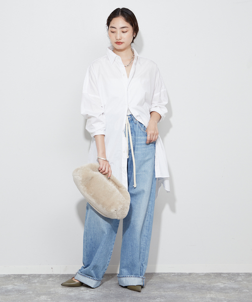 「Plage」 シャツワンピース 38 サックスブルー レディースの画像