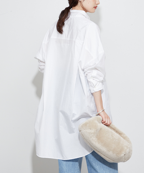 「Plage」 シャツワンピース 38 サックスブルー レディースの画像
