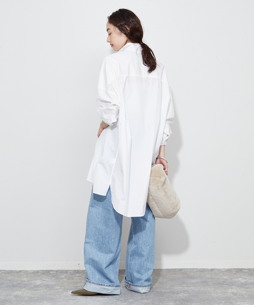 「Plage」 シャツワンピース 38 サックスブルー レディースの画像