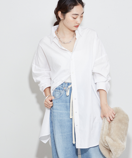 「Plage」 シャツワンピース 38 サックスブルー レディースの画像