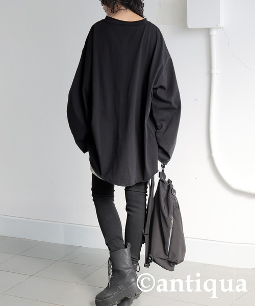 「antiqua」 「tree cafe」長袖カットソー P ブルー レディース_画像9