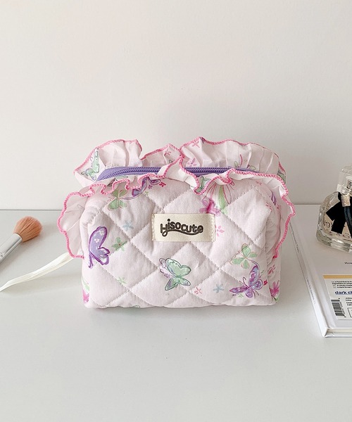 Mignonjour ポーチ Mignonjour/フリルキルティングポーチ M2924