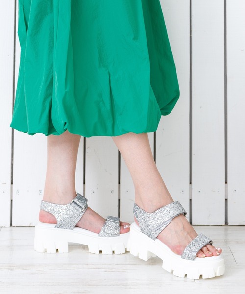 「attagirl」 フラットサンダル S シルバー系その他 レディース_画像8