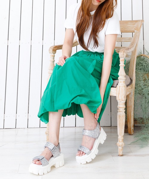 「attagirl」 フラットサンダル S シルバー系その他 レディース_画像9