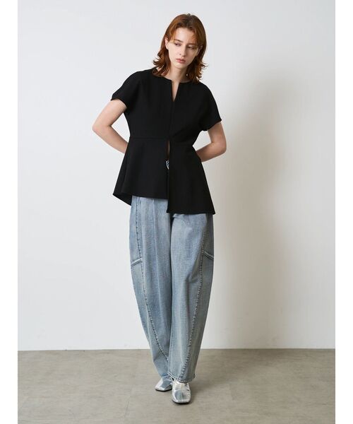 ELENDEEK（エレンディーク） tシャツ 半袖 アシンメトリーフレア