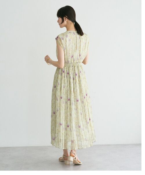 YECCA VECCA（イェッカヴェッカ） ワンピース 夏 シアー花柄プリーツ