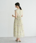 ワンピース 夏 シアー花柄プリーツワンピースの詳細画像5