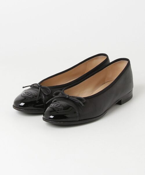 CHANEL（シャネル） ココマーク フラットパンプス - ブラック