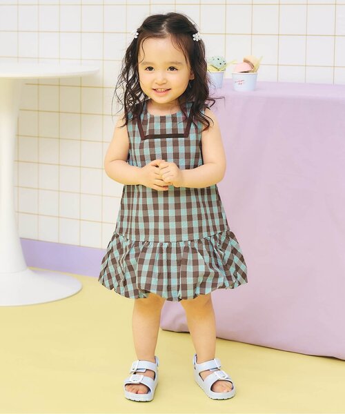 「apres les cours」 「KIDS」ノースリーブワンピース 110 レッド キッズ_画像4