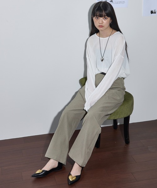 「THE YOn」 フラットパンプス 37 ブラック×シルバー レディース_画像2