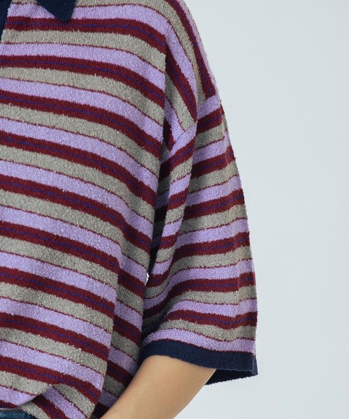 「ROSE BUD」 半袖ポロシャツ ONE SIZE パープル レディース_画像8