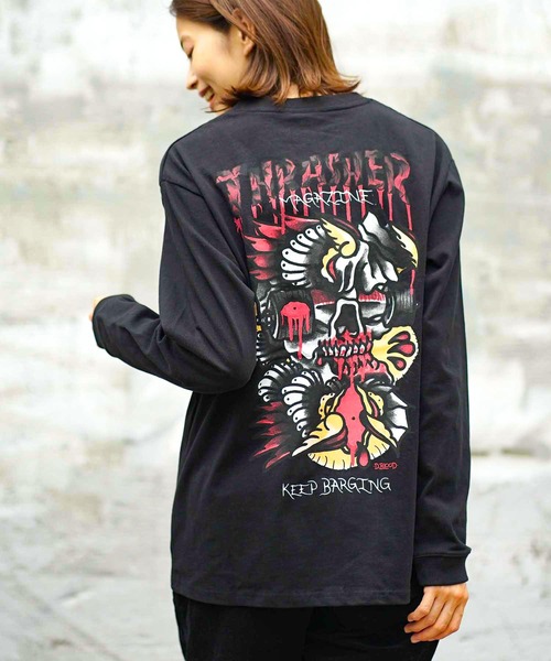 「THRASHER」 長袖Tシャツ LARGE チャコールグレー メンズ_画像3