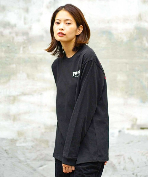 「THRASHER」 長袖Tシャツ LARGE チャコールグレー メンズ_画像6