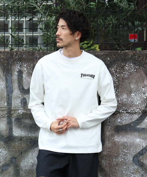 「THRASHER」 長袖Tシャツ LARGE チャコールグレー メンズ_画像8