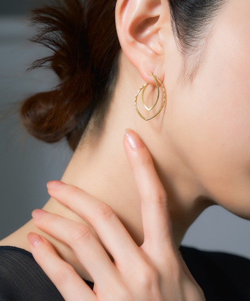 【メーカー直売】 ピアス L&Co. by closet Jewel K10 レディース リーフデザイン アクセサリー