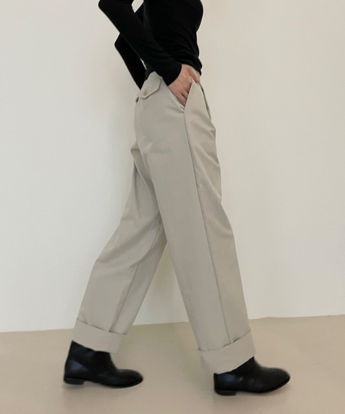 Didot.showroom パンツ センターステッチラインタックパンツ